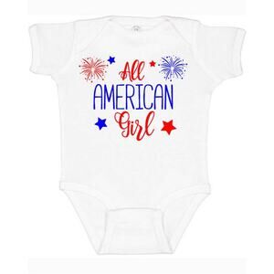 Rabbit Skins White Short Sleeve Onesie & Shirts | All American Girl